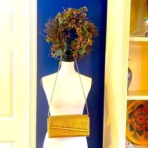 Women’s Vintage Studio Gold Mesh Crossbody Purse Evening Bag Clutch